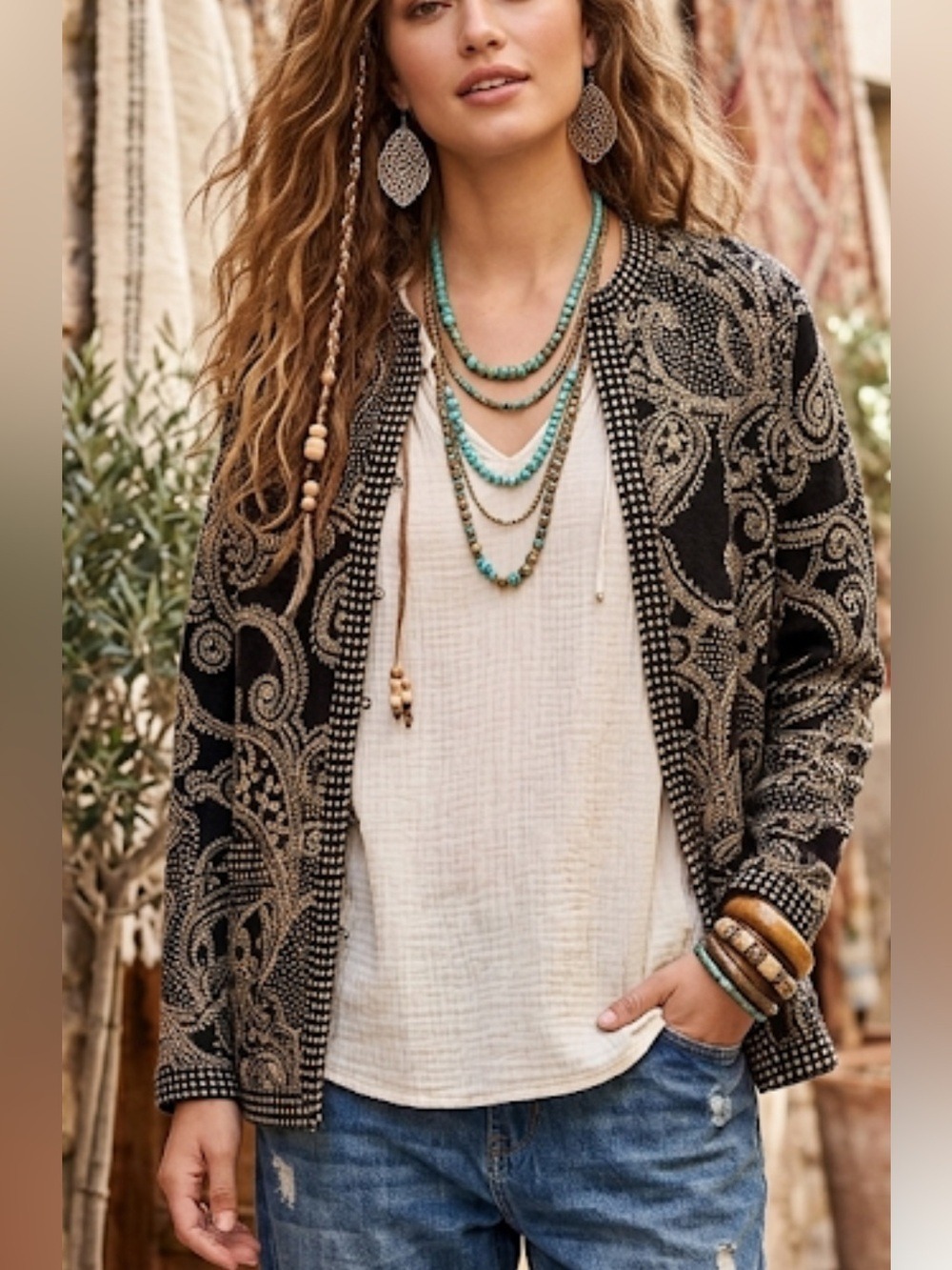 Provence Quilted Jacket Reversible Black/Beige Cotton — 2-in-1 Style